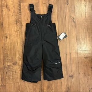 Toddler Black Insulated Snow Bib Coveralls Water Resistant Unisex Kids NWT